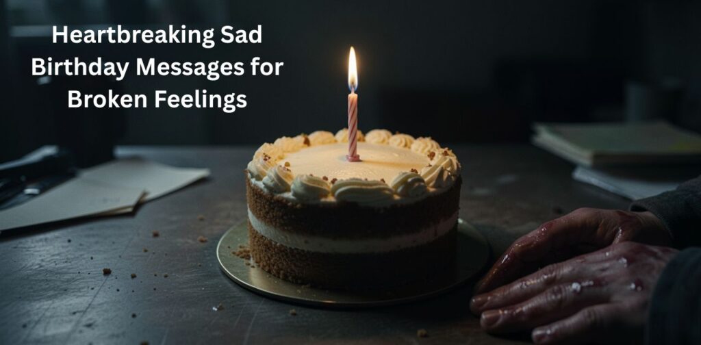 Heartbreaking sad birthday messages for broken feelings, expressing emotional pain on birthday and deep heartbreak sadness