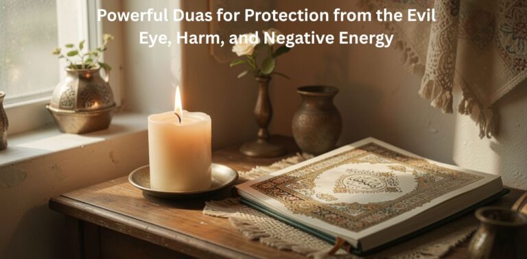 Powerful duas for protection from evil eye, harm, and negative energy in Islam.