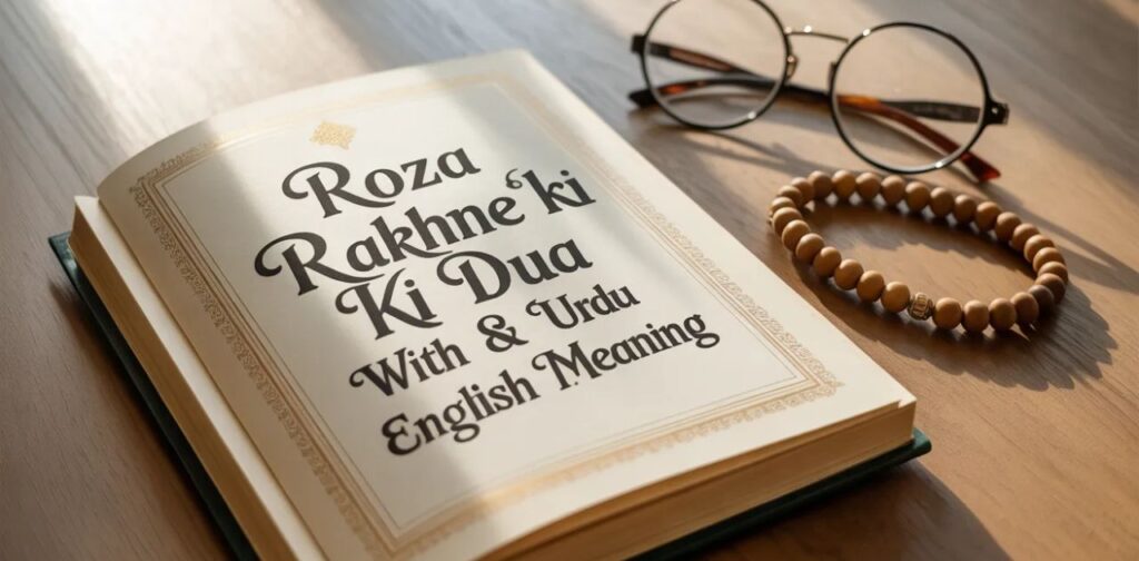 Roza rakhne ki dua with Urdu and English meaning, Sehri niyat, and Ramadan fasting guidance