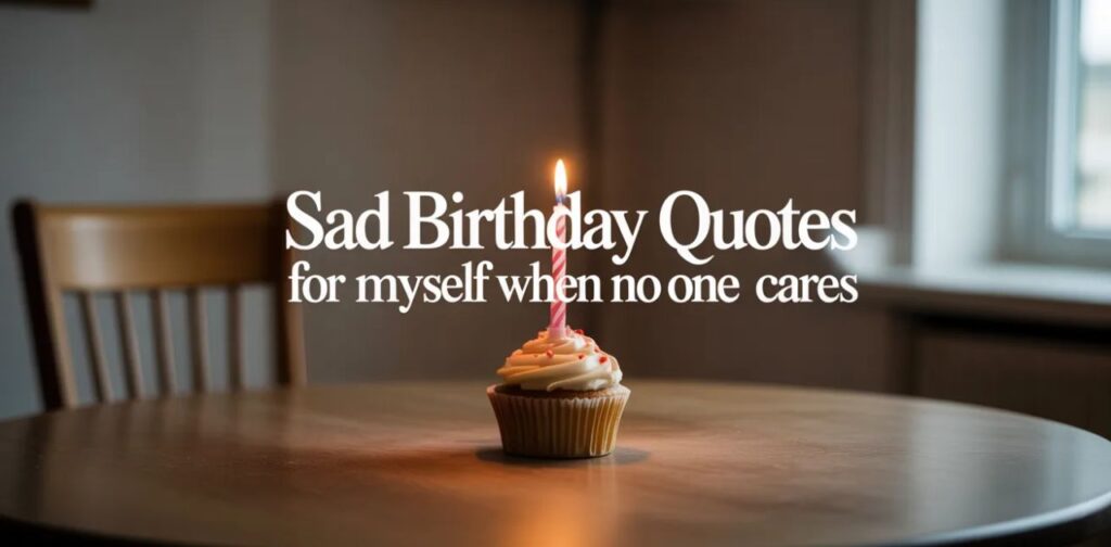 Sad birthday quotes for myself when no one cares, showing loneliness on birthday and deep emotional sadness