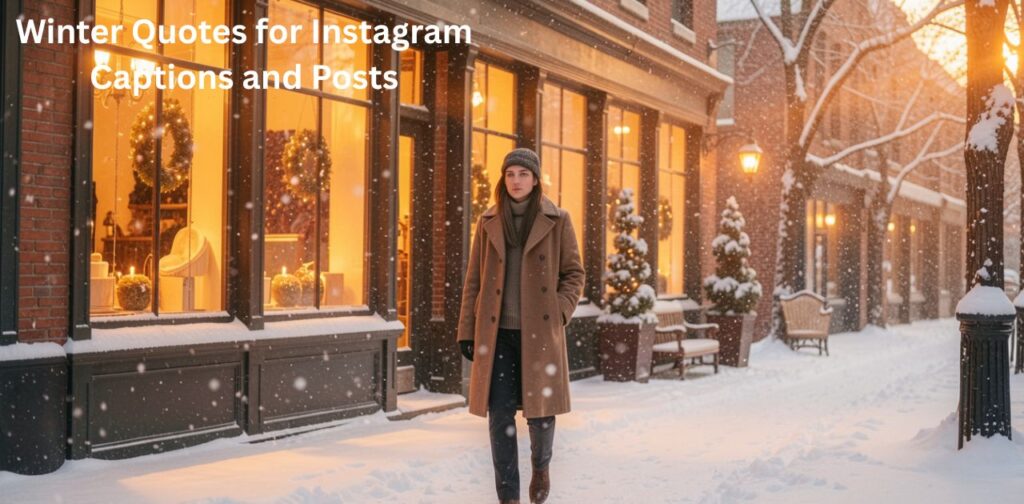 Winter quotes for Instagram captions with cozy seasonal inspiration and positivity.
