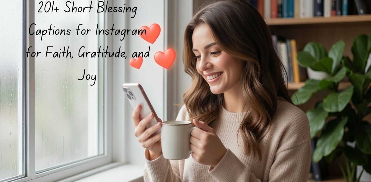 Short Blessing Captions for Instagram with faith, gratitude, and joyful positive quotes.