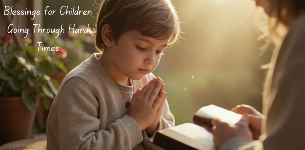 Christian blessings quotes for children: blessings for children going through hard times, offering faith, comfort, strength, and hope.