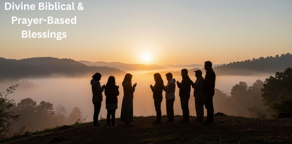Divine biblical and prayer-based blessings with uplifting faith messages, spiritual hope, and God’s grace for loved ones.