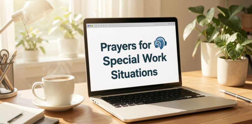 Prayers for Special Work Situations Blessing prayers before starting work for guidance, strength, and calm during workplace challenges.