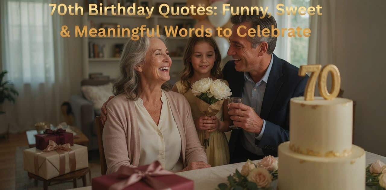 70th birthday quotes with funny, sweet, and meaningful words to celebrate a special 70th birthday.