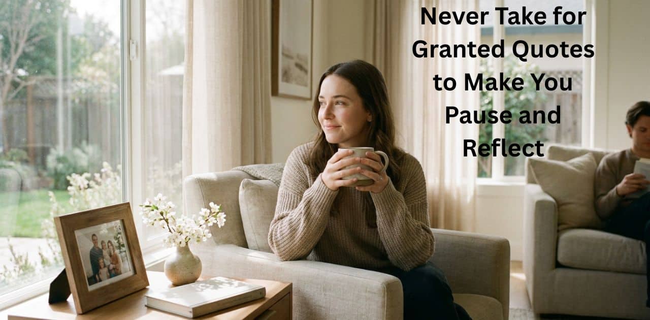 Never Take for Granted Quotes to make you pause and reflect.