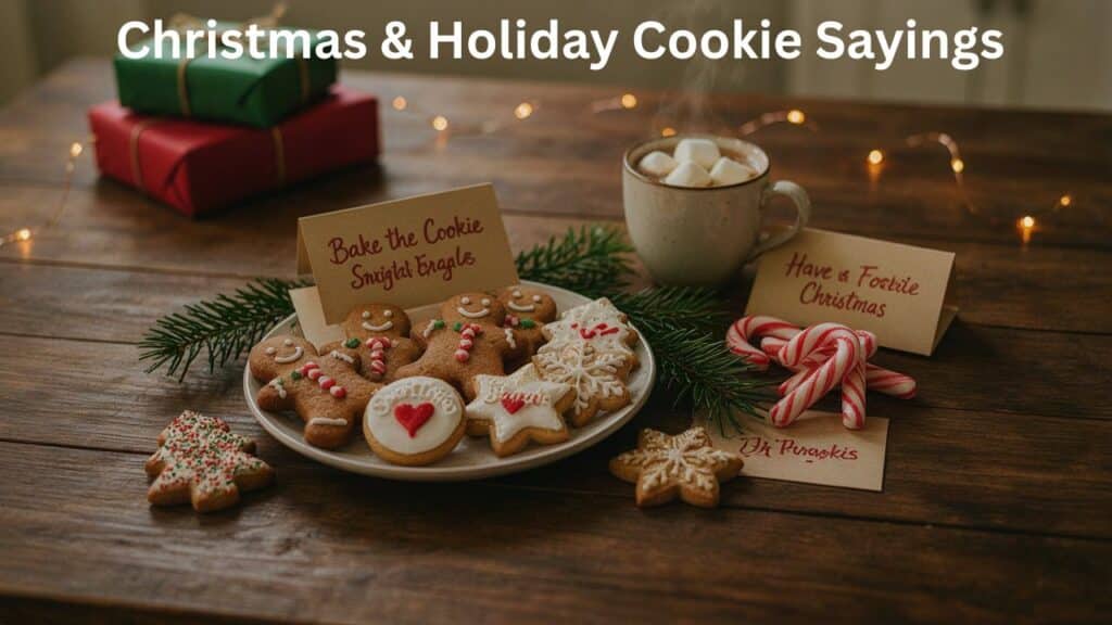 Cute Cookie Sayings for Christmas and holiday cookies.