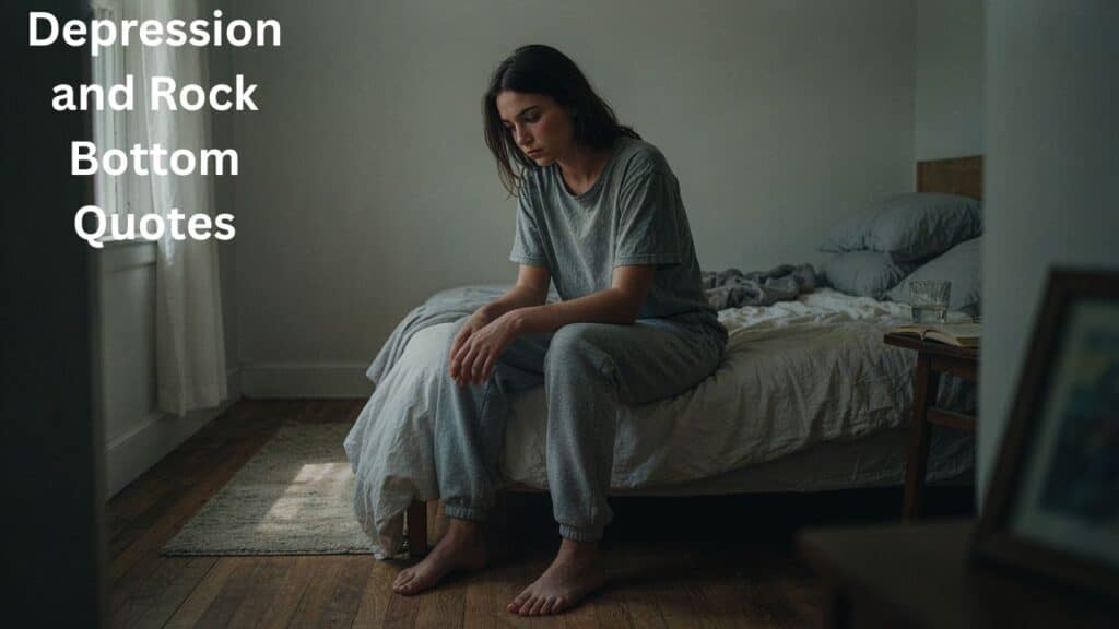 Depression and Rock Bottom Quotes about emotional pain, healing, and finding hope.