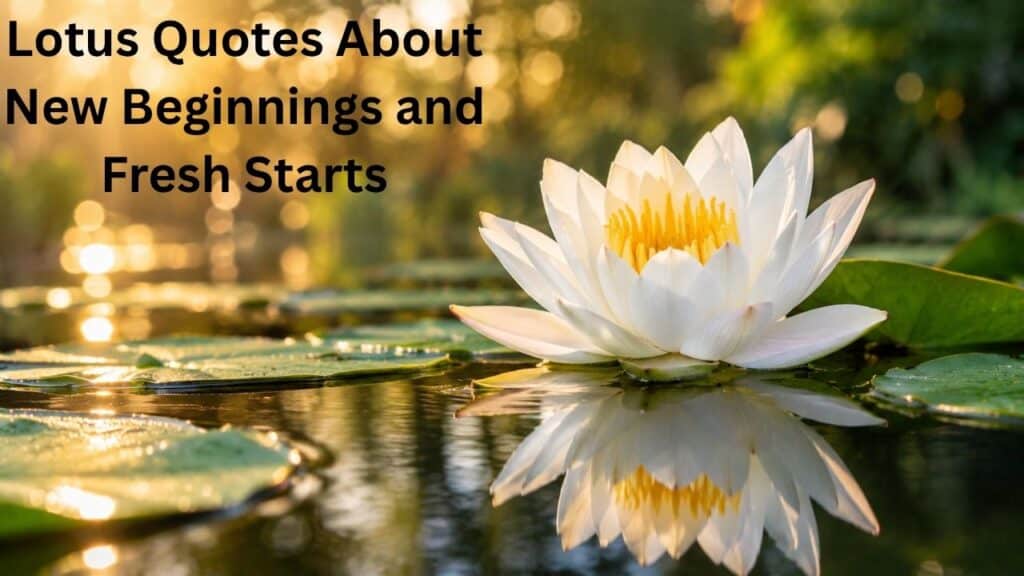 Lotus Quotes on Life inspired by a blooming lotus and fresh starts.